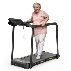 Walking Pad Treadmill for Senior, Foldable Exercise Treadmill with Stable and Safe Structural Design, Large LED Display for Elderly