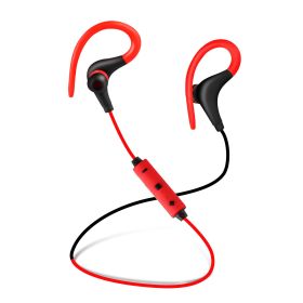 Wireless Headsets V4.1 Sport In Ear Stereo Headphones Sweatproof Noise Canceling Earphones Back Headphone With Mic Handsfree For Running Hiking T (Color: Red)