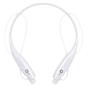 Wireless Stereo Headsets Sport Neckband Headphones In-ear Magnetic IPX4 Waterproof Earbuds With Built-in Mic Call Vibrate Alert Number Broadcast (Color: White)