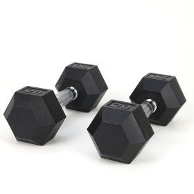 20LB 2 HDRS Rubber Coated Solid Cast Iron Dumbbells, Not Shipped On Weekends (Option: 20LB)