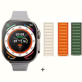 DaTeoy ZD8 Ultra Smart Watch Series 8 49mm Titanium Alloy Body 2.0&quot; Retina Screen BT Call NFC ECG IP68 Waterproof Smartwatch Men (Color: gold add 3 straps1)