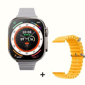 DaTeoy ZD8 Ultra Smart Watch Series 8 49mm Titanium Alloy Body 2.0&quot; Retina Screen BT Call NFC ECG IP68 Waterproof Smartwatch Men (Color: Gold add yellow)