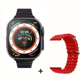 DaTeoy ZD8 Ultra Smart Watch Series 8 49mm Titanium Alloy Body 2.0&quot; Retina Screen BT Call NFC ECG IP68 Waterproof Smartwatch Men (Color: Black add red)