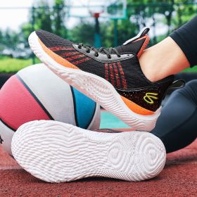 Summer men's basketball shoes net surface breathable student training shoes soft soled men's and women's sports shoes 36~45 (Color: Black, size: 43.0)