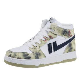 Women's new comfortable breathable fashion high top board shoes sports casual shoes (Color: Green, size: 37.0)