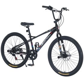 Freestyle Kids Bike Double Disc Brakes 26 Inch Children's Bicycle for Boys Girls Age 12+ Years (Color: as Pic)