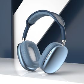P9 pro max bluetooth headphones wireless noise canceling headphones headset headset pops (Color: sapphire blue)