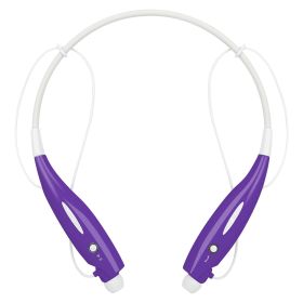 Wireless Stereo Headsets Sport Neckband Headphones In-ear Magnetic IPX4 Waterproof Earbuds With Built-in Mic Call Vibrate Alert Number Broadcast (Color: Purple)